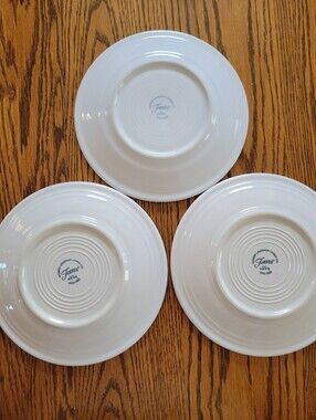 Fiesta Classic Rim 7 1/4 Inch Salad Plates (3) Fiestaware Homer Laughlin GUC